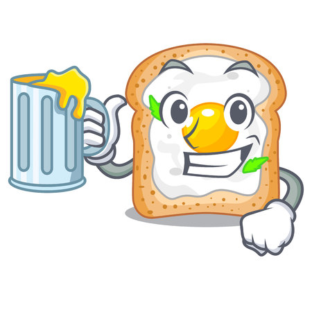 With juice sandwich with egg above character board vector illustartionのイラスト素材