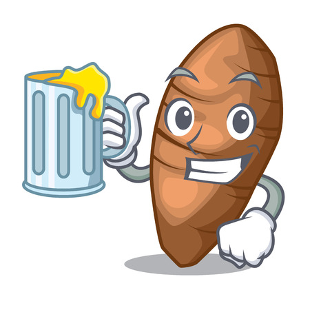With juice taro tuber isolated in the mascot vector illustrationのイラスト素材