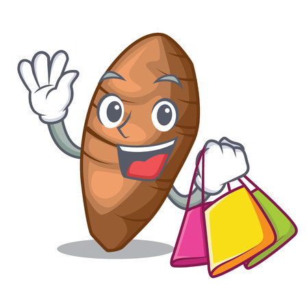 Shopping taro above character board the wooden vector illustartionのイラスト素材