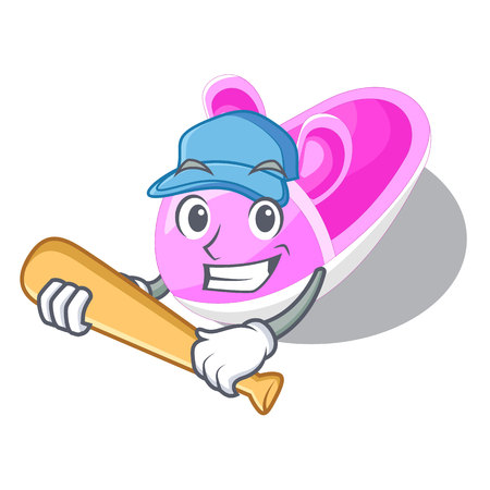 Playing baseball shoes baby in the shape cartoon vector illustrationのイラスト素材