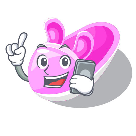 With phone shoes baby in the shape cartoon vector illustrationのイラスト素材