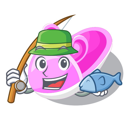 Fishing cute baby shoes in shape cartoon vector illustrationのイラスト素材