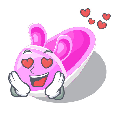 In love cute baby shoes in shape cartoon vector illustrationのイラスト素材