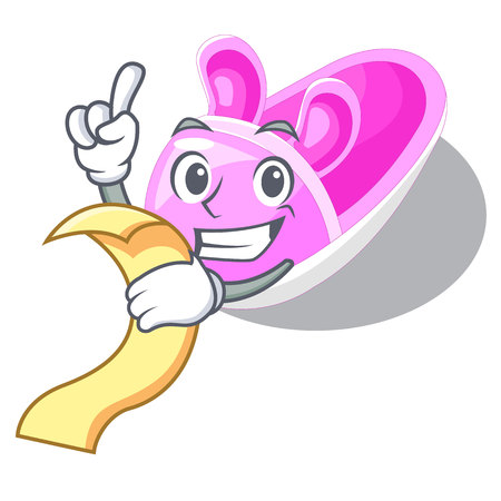 With menu cute baby shoes in shape cartoon vector illustrationのイラスト素材