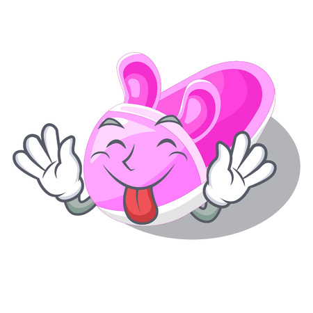 Tongue out baby shoes isolated in the mascot vector illustrationのイラスト素材