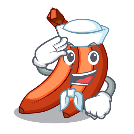 Sailor red banana isolated on the mascot vector illustartionのイラスト素材