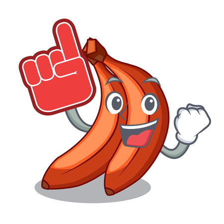 Foam finger banana merah in the shape cartoon vector illustartionのイラスト素材