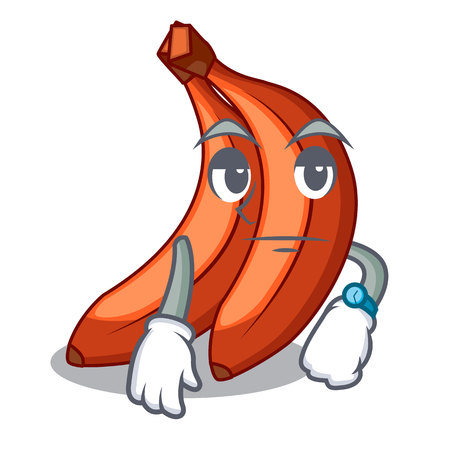 Waiting banana merah in the shape cartoon vector illustartionのイラスト素材