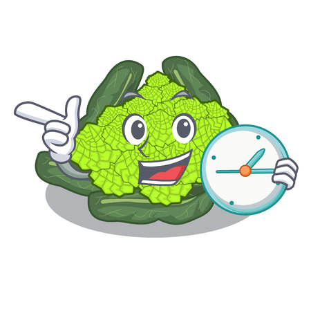 With clock detail texture of roman cauliflower character vector illustrationのイラスト素材