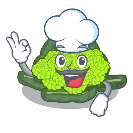 Chef detail texture of roman cauliflower character vector illustrationのイラスト素材