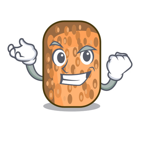 Successful fried tempeh in bowl character wooden vector illustrationのイラスト素材