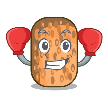 Boxing tempeh fried in the shape cartoon vector illustrartionのイラスト素材