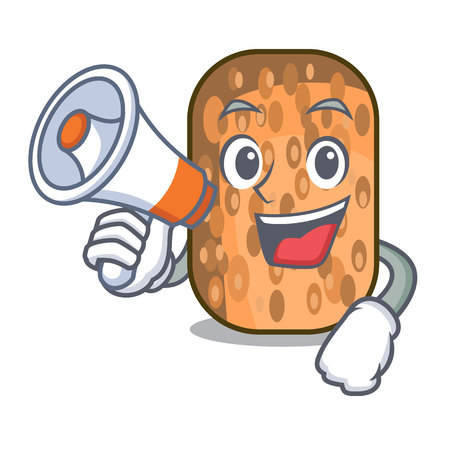 With megaphone tempeh fried in the shape cartoon vector illustrartionのイラスト素材
