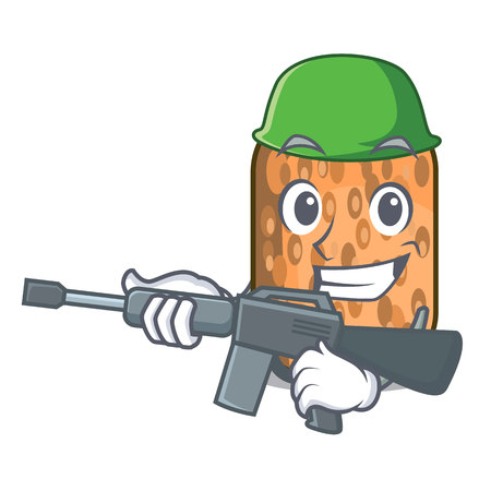 Army tempeh fried in the shape cartoon vector illustrartionのイラスト素材