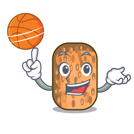With basketball tempeh fried in the shape cartoon vector illustrartionのイラスト素材