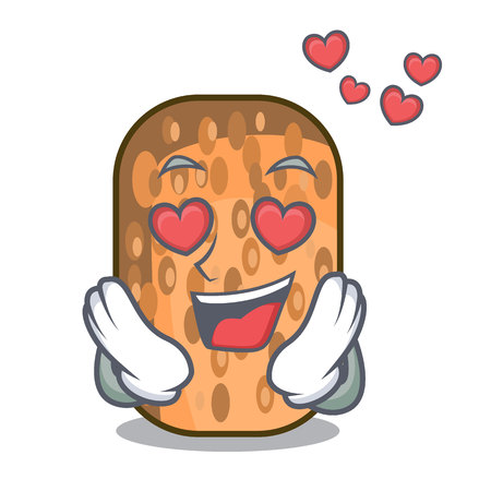 In love fried tempeh snack above cartoon leaf vector illustrationのイラスト素材