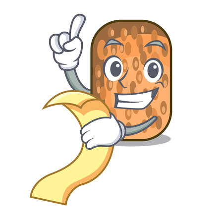 With menu fried tempeh snack above cartoon leaf vector illustrationのイラスト素材
