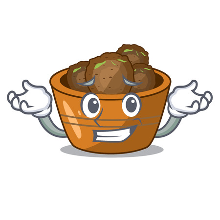 Grinning gulab jamun on the character table vector illustartionのイラスト素材