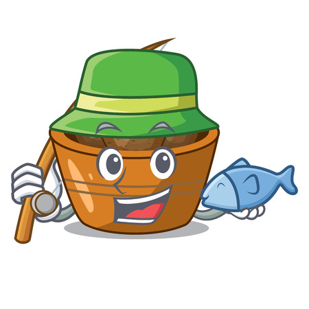 Fishing gulab jamun a very delicious cartoon vector illustartionのイラスト素材