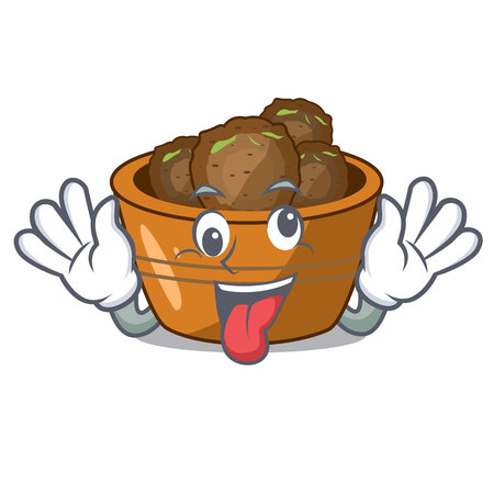 Crazy gulab jamun sprinkled with sugar mascot vector illustartionのイラスト素材