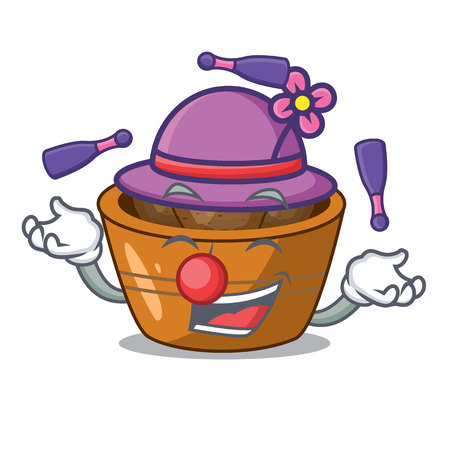 Juggling gulab jamun sprinkled with sugar mascot vector illustartionのイラスト素材
