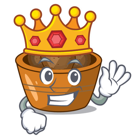 King gulab jamun sprinkled with sugar mascot vector illustartionのイラスト素材