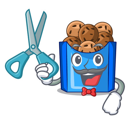 Barber cartoon fried falafel is ready eat vector illustartionのイラスト素材