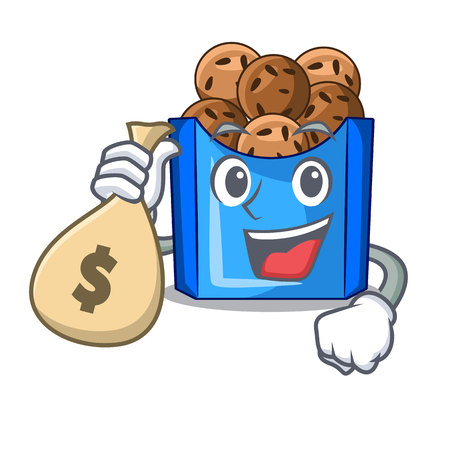 With money bag cartoon fried falafel is ready eat vector illustartionのイラスト素材