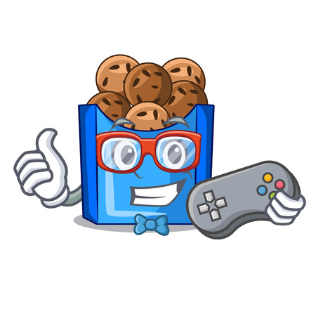 Gamer fried falafel is on character plates vector illustrationのイラスト素材