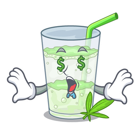 Money eye juice lassi bhang isolated on mascotのイラスト素材