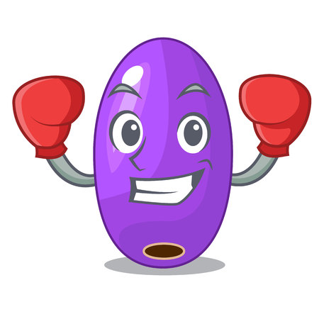 Boxing fruit jambolan in the character bowl vector illustartionのイラスト素材