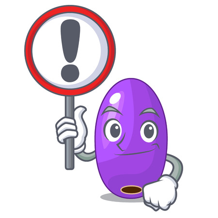 With sign fruit jambolan in the character bowl vector illustartionのイラスト素材