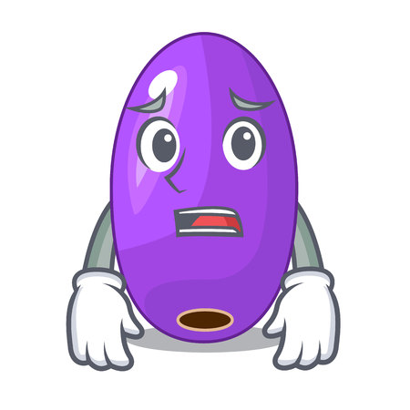 Afraid fruit jambolan in a cartoon basket vector illustrationのイラスト素材