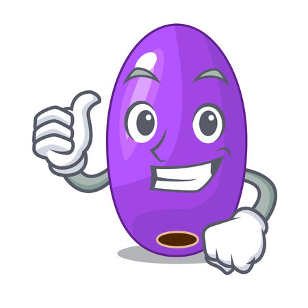 Thumbs up fruit jambolan in the shape cartoon vector illustrationのイラスト素材