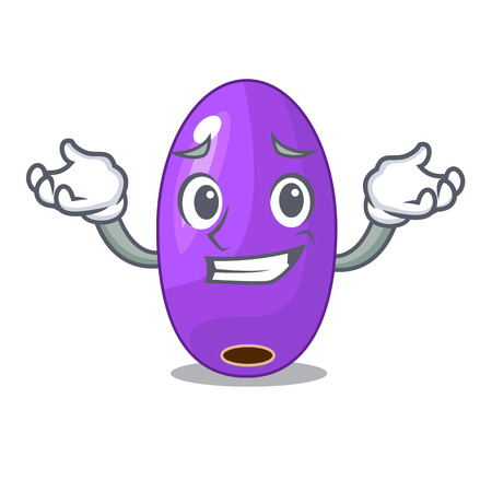 Grinning fruit jambolan in the shape cartoon vector illustrationのイラスト素材