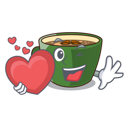 With heart Indian masala tea in cartoon cup vector illustartionのイラスト素材