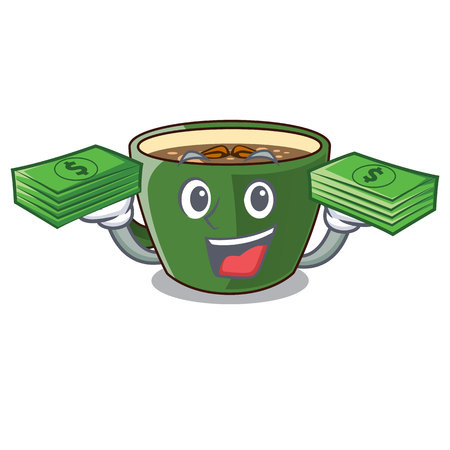 With money bag Indian masala tea in cartoon cup vector illustartionのイラスト素材