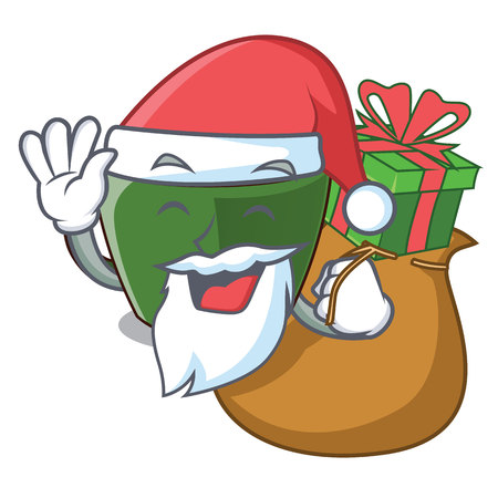 Santa with gift indian masala tea isolated on mascot vector illustrationのイラスト素材
