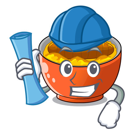 Architect katsudon sauce in the character bowl vector illustrationのイラスト素材