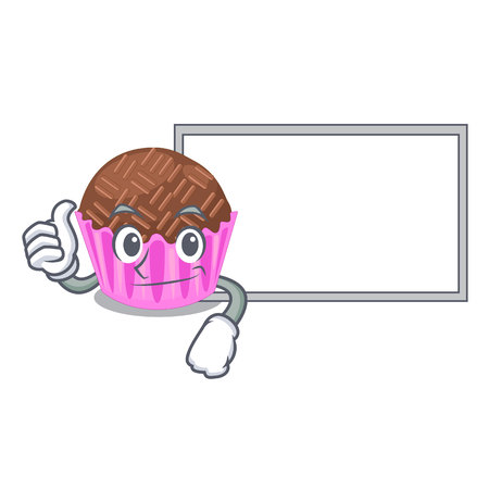 Thumbs up with board bragadeiro in a variety of cartoon vector illustartionのイラスト素材