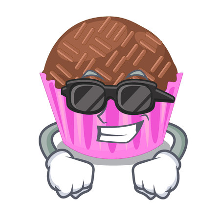 super coolbragadeiro is served in cartoon plates vector illustrationのイラスト素材