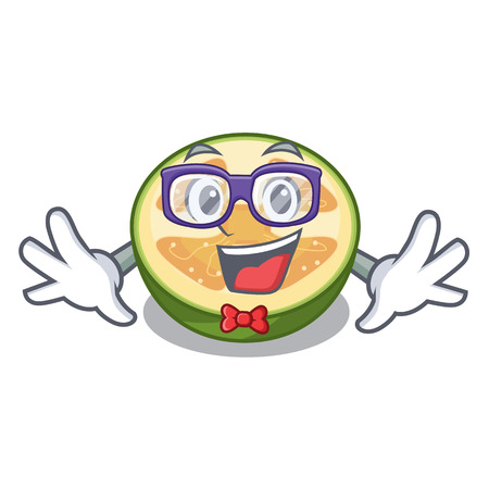 Geek faijoa fruit juice on character glass vector illustrationのイラスト素材