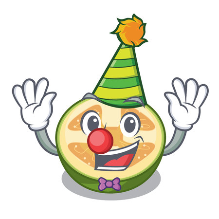 Clown fruit feijoa isolated on the mascot vector illustrationのイラスト素材