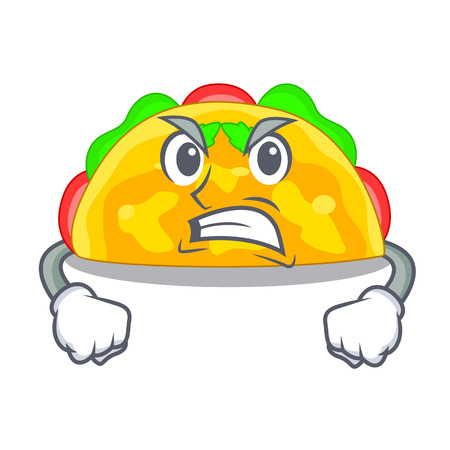 Angry omelatte in a toasted cartoon pan vector illustrationのイラスト素材