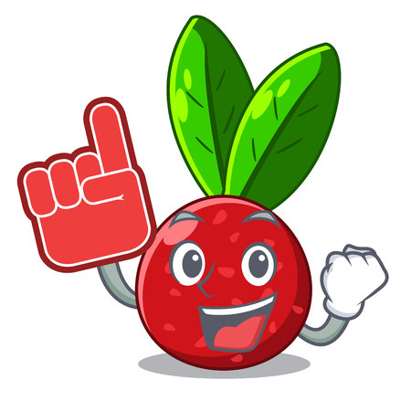 Foam finger fruit yangmei isolated on the mascot vector illustrationのイラスト素材