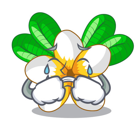 Crying frangipani flower in the cartoon tree vector illustrationのイラスト素材