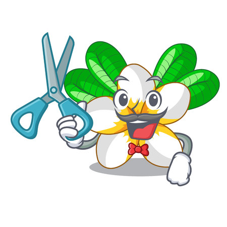 Barber flower frangipain in a cartoon basket vector illustrationのイラスト素材
