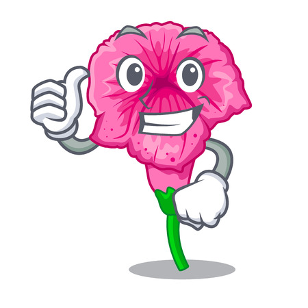 Thumbs up petunia flowers on the stalk cartoons vector illustrationのイラスト素材