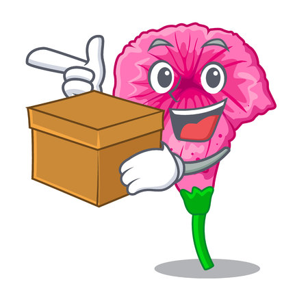 With box petunia flowers on the stalk cartoons vector illustrationのイラスト素材