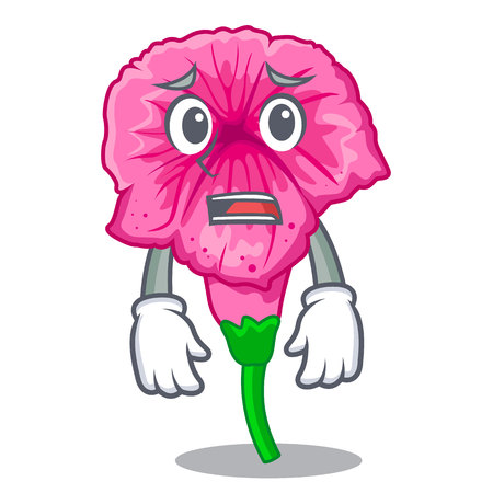 Afraid petunia flower grows in character pots vector illustrationのイラスト素材
